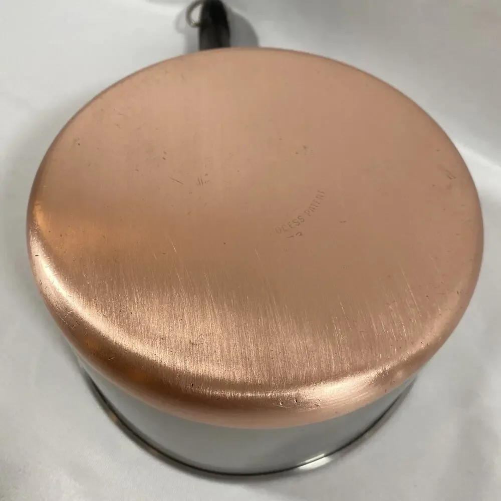 Revere Ware 2 Qt Copper Bottom SaucePan Pot & Lid Stainless Steel Pre 1968 READ